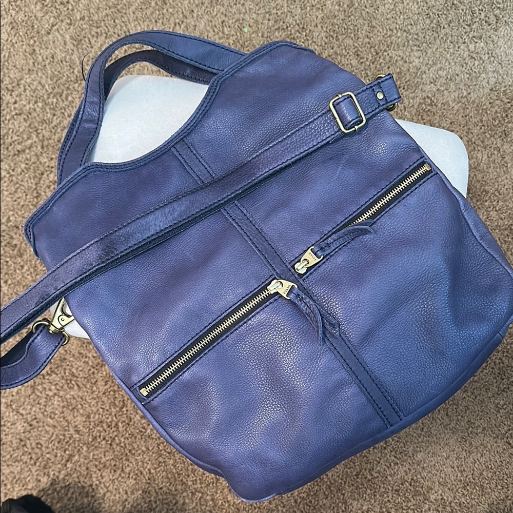 Fossil indigo Blue Leather Shoulder Bag